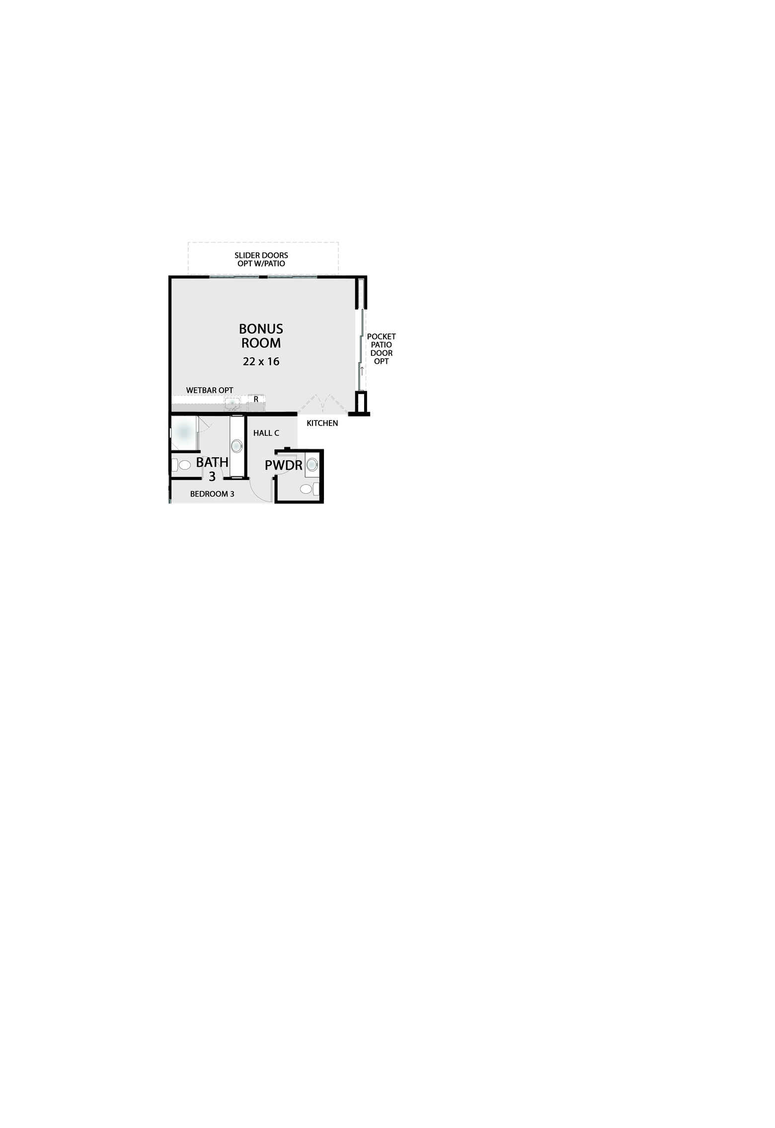 Bonus Room overlay — replaces Bedroom 4 with large bonus room